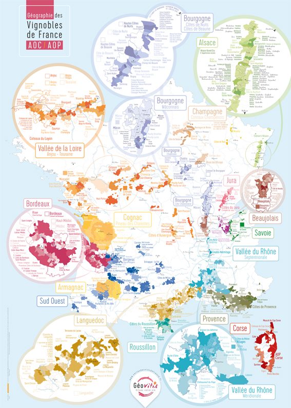 carte du vignoble français