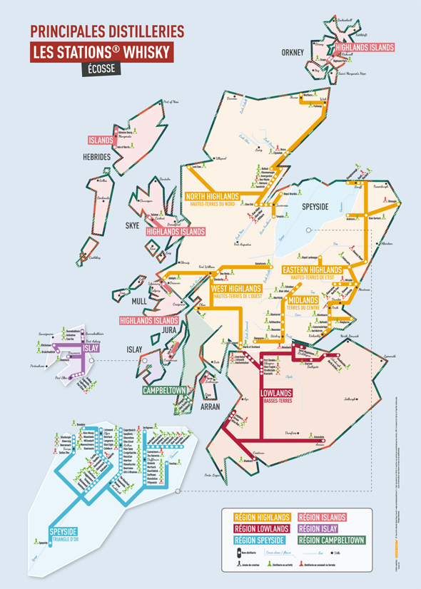 Carte Whisky Ecosse/ Cartes des vins de France