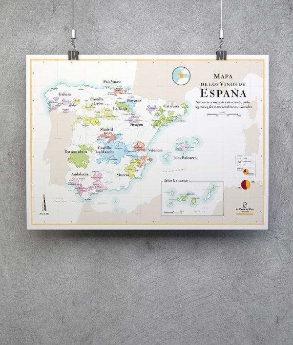 Carte des vins d'Espagne, 50x70