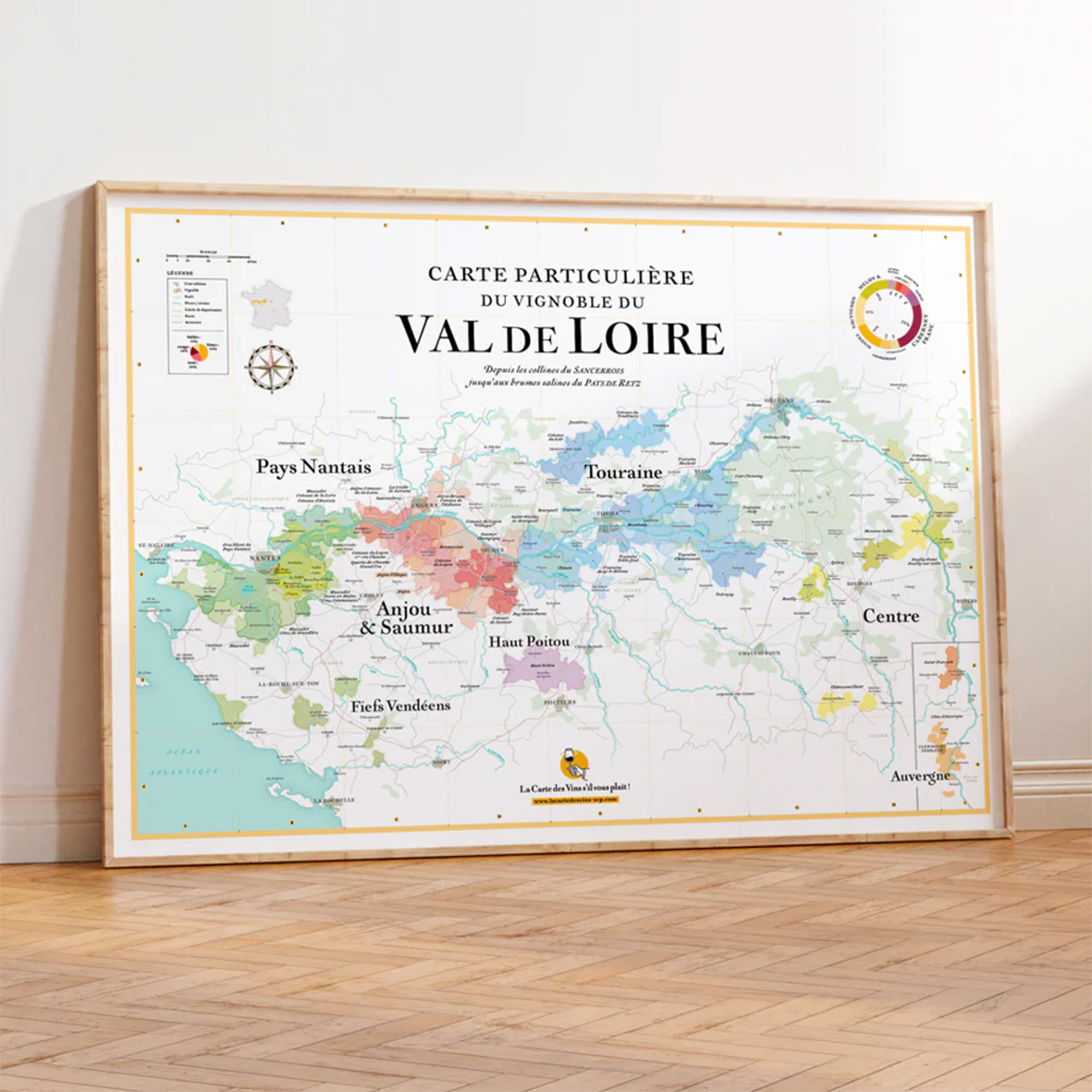 carte particulière du vignoble du val de loire, carte des vins