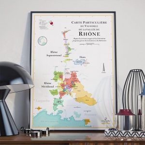 carte particulière du vignoble de la vallée du rhône, carte des vins
