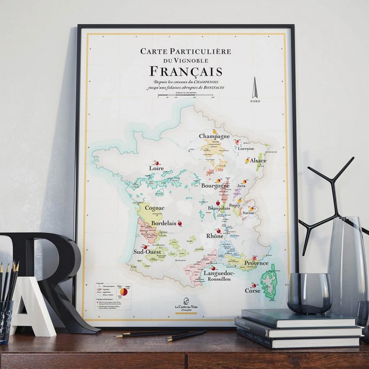 Carte des vins de France, 50x70