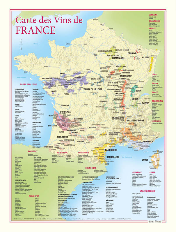 affiche carte de france des vins Carte Des Vins De France Benoit France affiche carte de france des vins