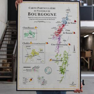 carte particulière du vignoble de bourgogne, carte des vins