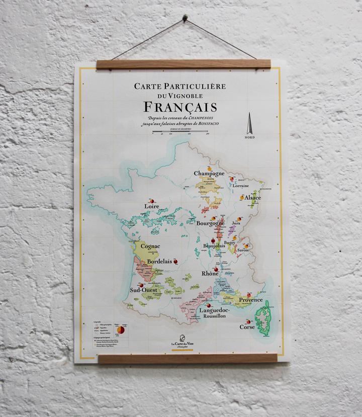 Poster Carte des vins de France