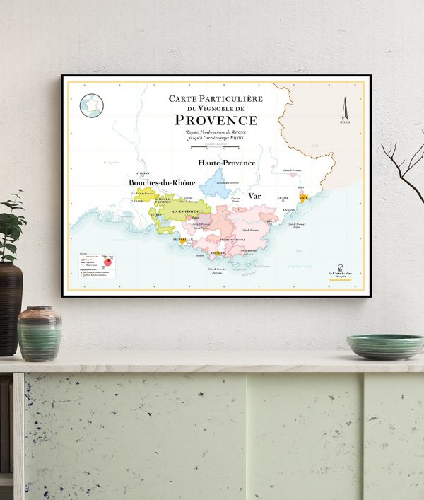 Carte du vignoble de provence, carte des vins