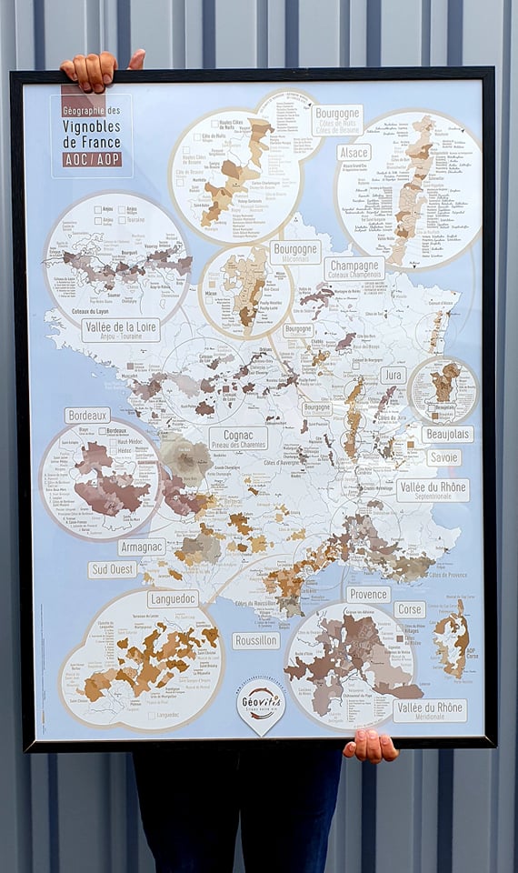 Carte Géovitis Pétillante Les Stations AOC/AOP 50x70 - Cartes des vins de  France