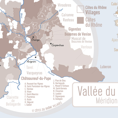 Carte des vins et vignobles de France - Support bois - 10mm ⋆ geoVINUM