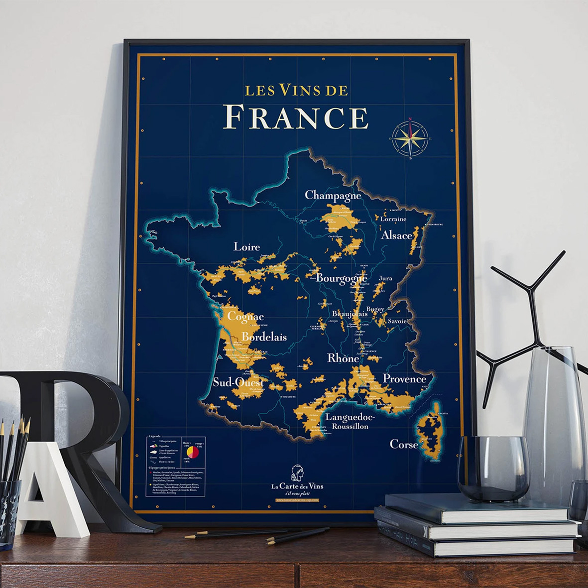 Carte des Vins à gratter Edition n°2 La Frances des vins 50 x 70 cm