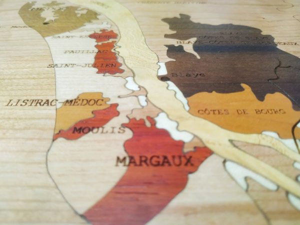 Carte des vins en bois Bordeaux