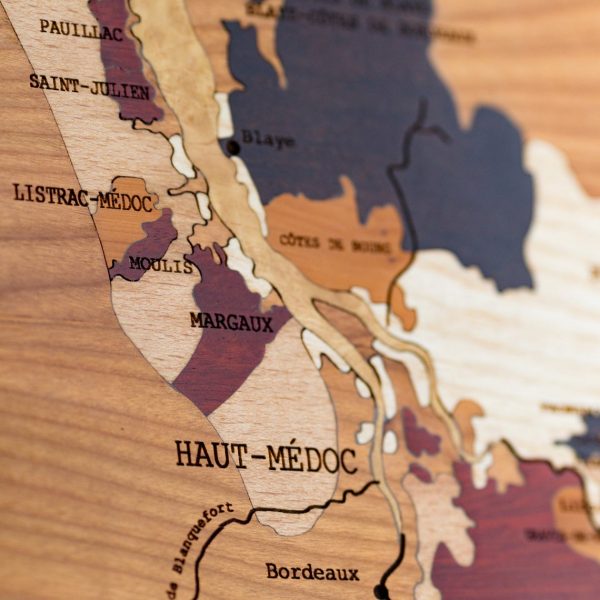Carte des vins en bois Bordeaux
