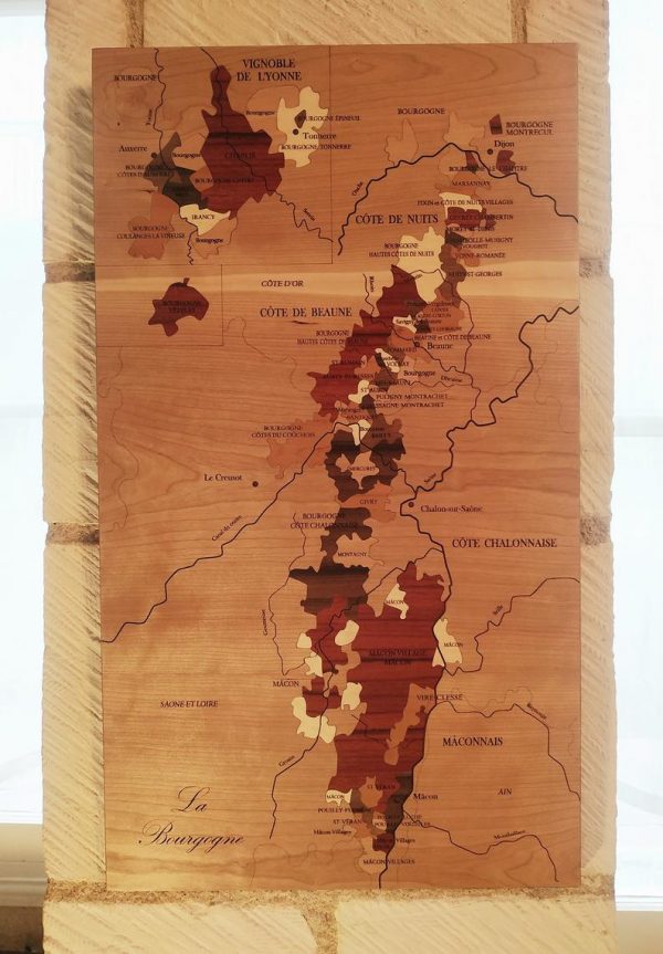 Carte des vins en bois Bourgogne