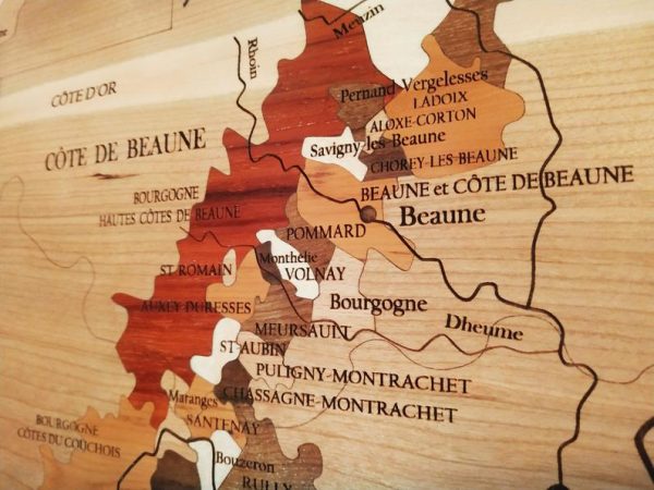Carte des vins en bois Bourgogne