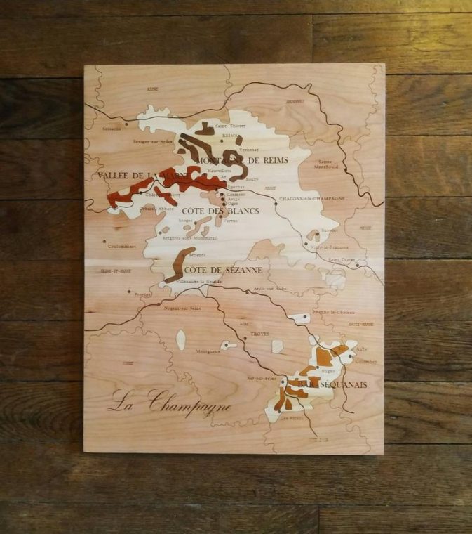 Carte des vins en bois Champagne