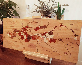 Carte des vins en bois Loire