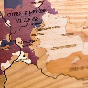 Carte des vins en bois Rhône