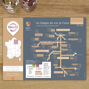 Set de table Les Stations Geovitis Cépages Champagne