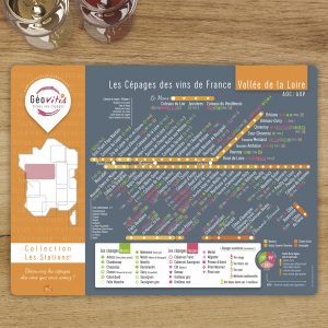 Set de table Les Stations Geovitis Cépages Loire