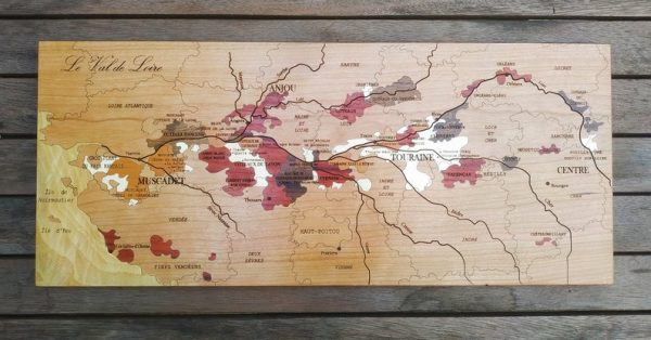 Carte des vins en bois Loire