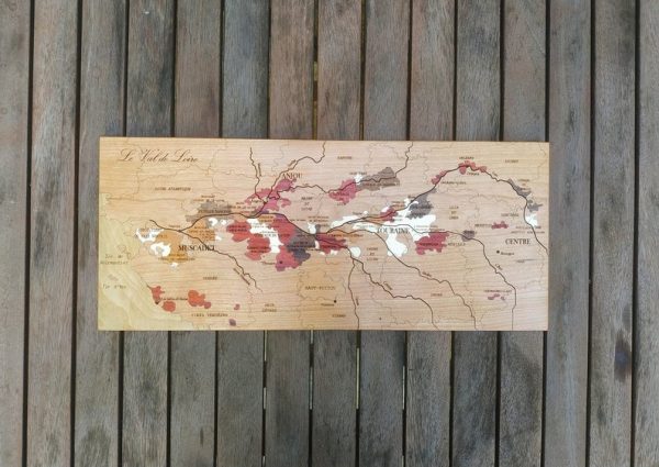 Carte des vins en bois Loire