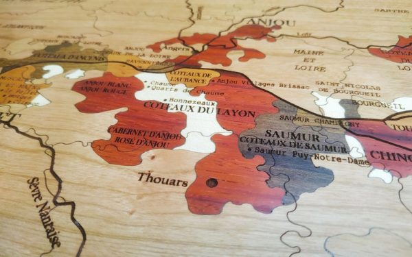 Carte des vins en bois Loire