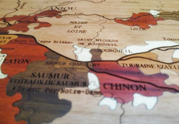 Carte des vins en bois Loire