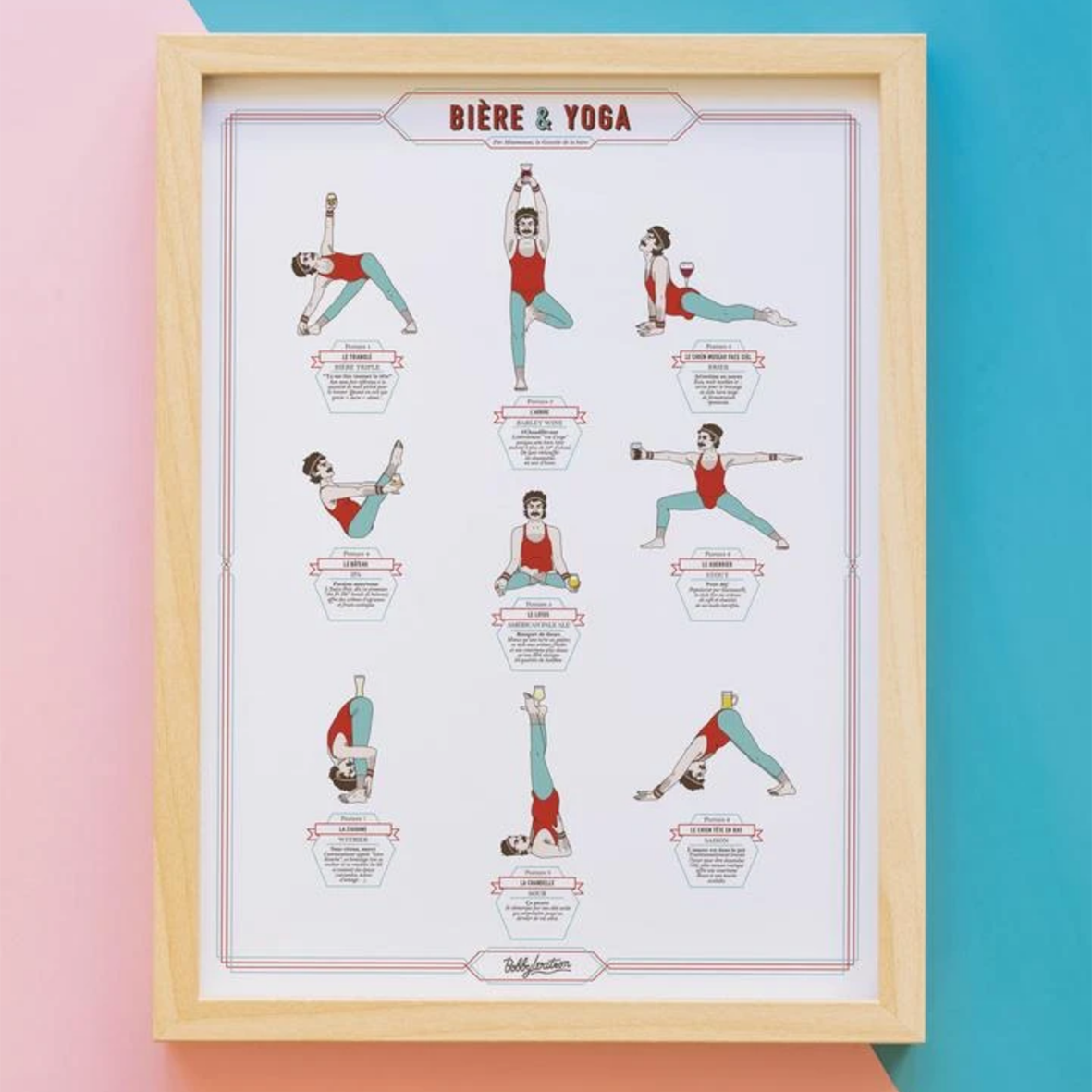Affiche Poster Bière et Yoga Homme 50x70
