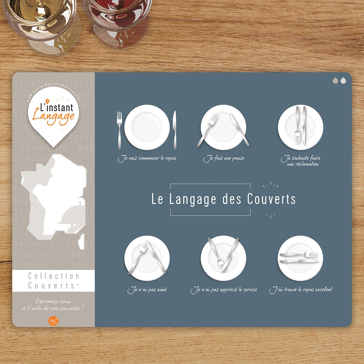 Sets de table Le Langage des Couverts - Lot de 2 - Cartes des vins