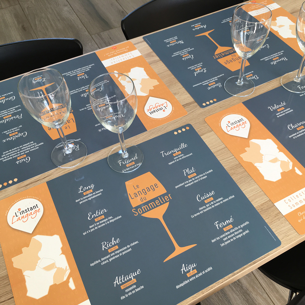 Sets de table Le Langage du Sommelier Lot de 4
