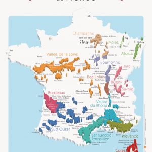 Carte France Vins GEOVITIS DECOUVERTE Pétillante 50x70