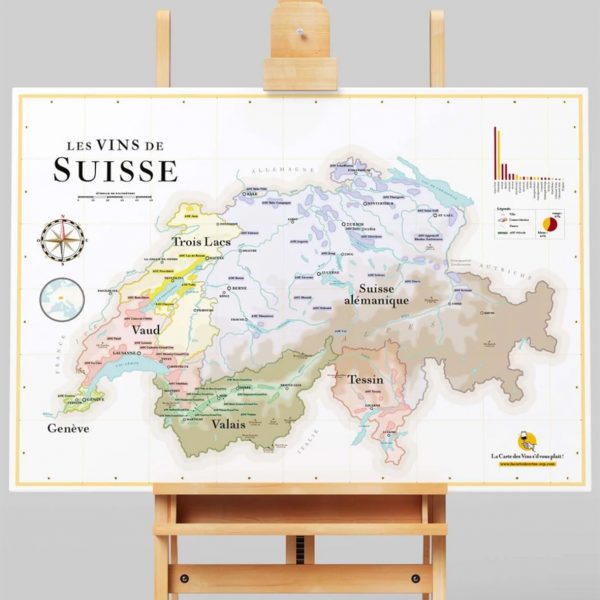 Carte Les Vins de Suisse 70x50 - La Carte des Vins SVP
