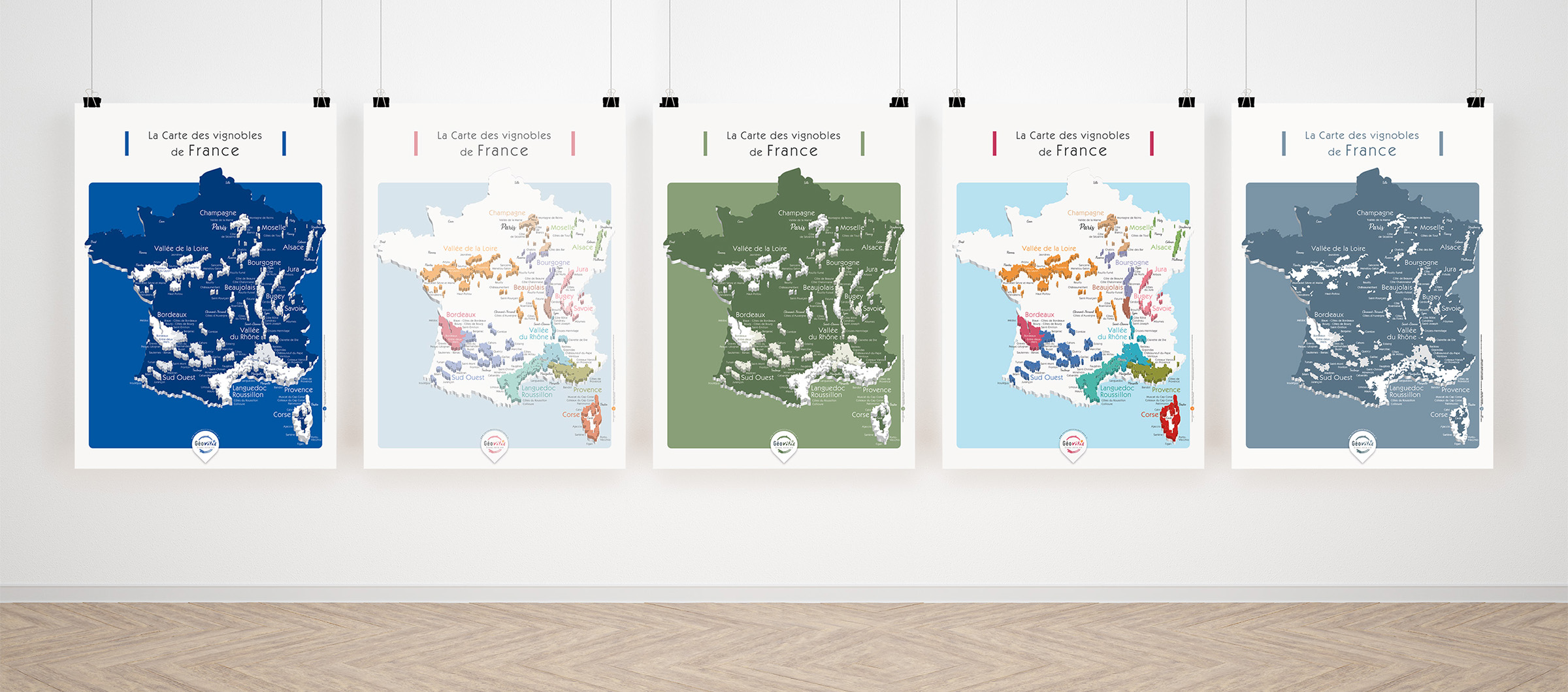 Cartes des vins des vignobles de France et les principales appellations AOC / AOP