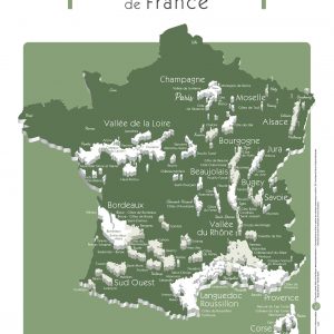 Carte France Vins GEOVITIS DECOUVERTE Captivante 30x40