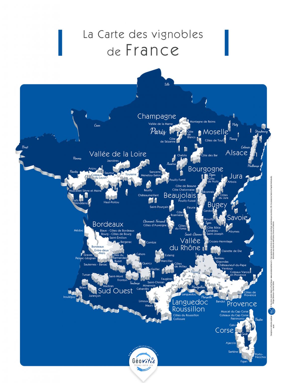 Carte France Vins GEOVITIS DECOUVERTE Conquérante 30x40