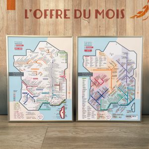 OFFRE DU MOIS Duo Cartes de France des vins Les Stations Pétillantes Géovitis AOP et IGP 30x40