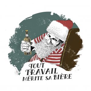 Affiche Vin Humour 30x30 Tout travail mérite sa bière