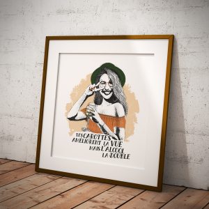 Affiche Vin Humour 30x30 Les carottes améliorent la vue mais l'alcool la double