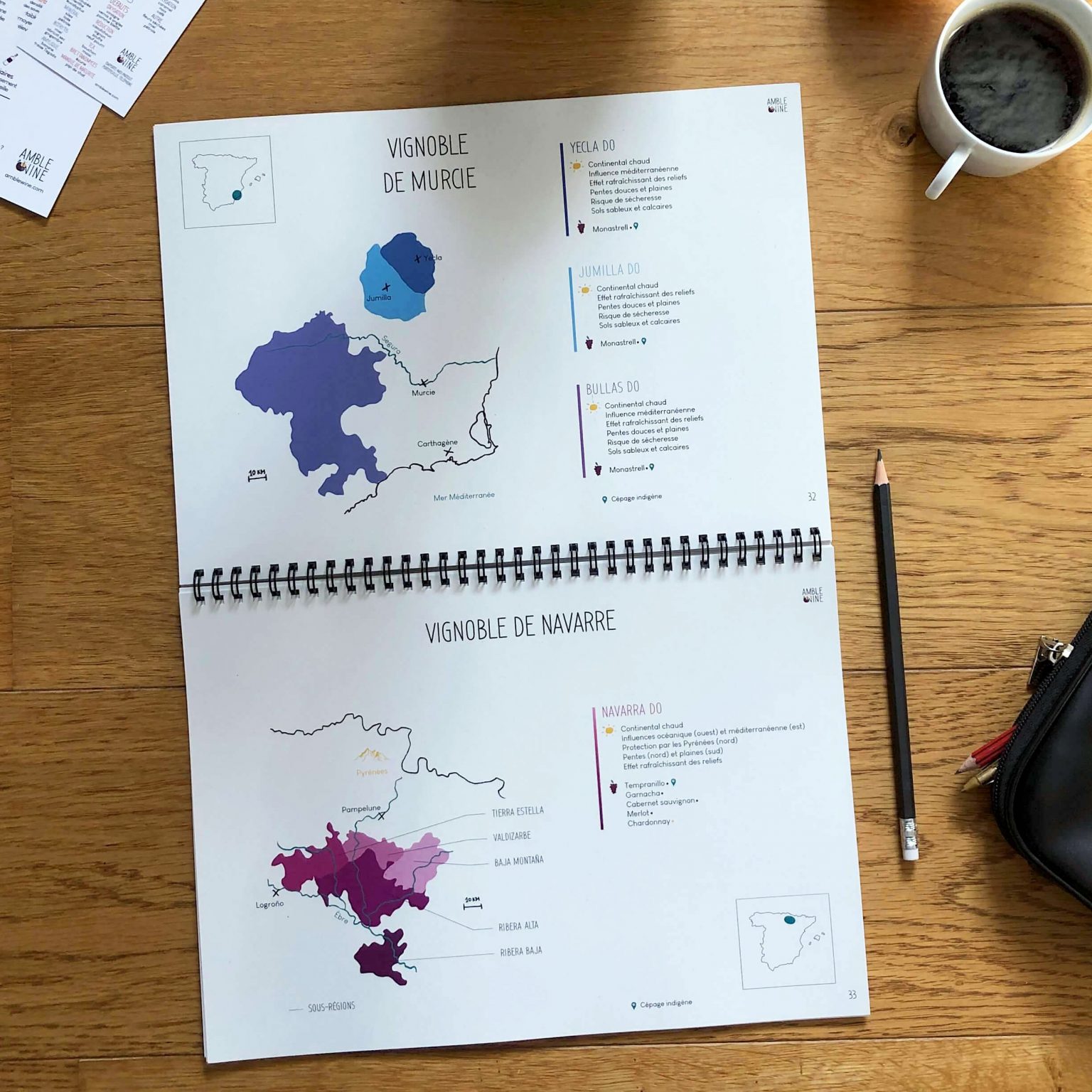 Book Pratique Le Vin Cahier Cartes des vins ESPAGNE