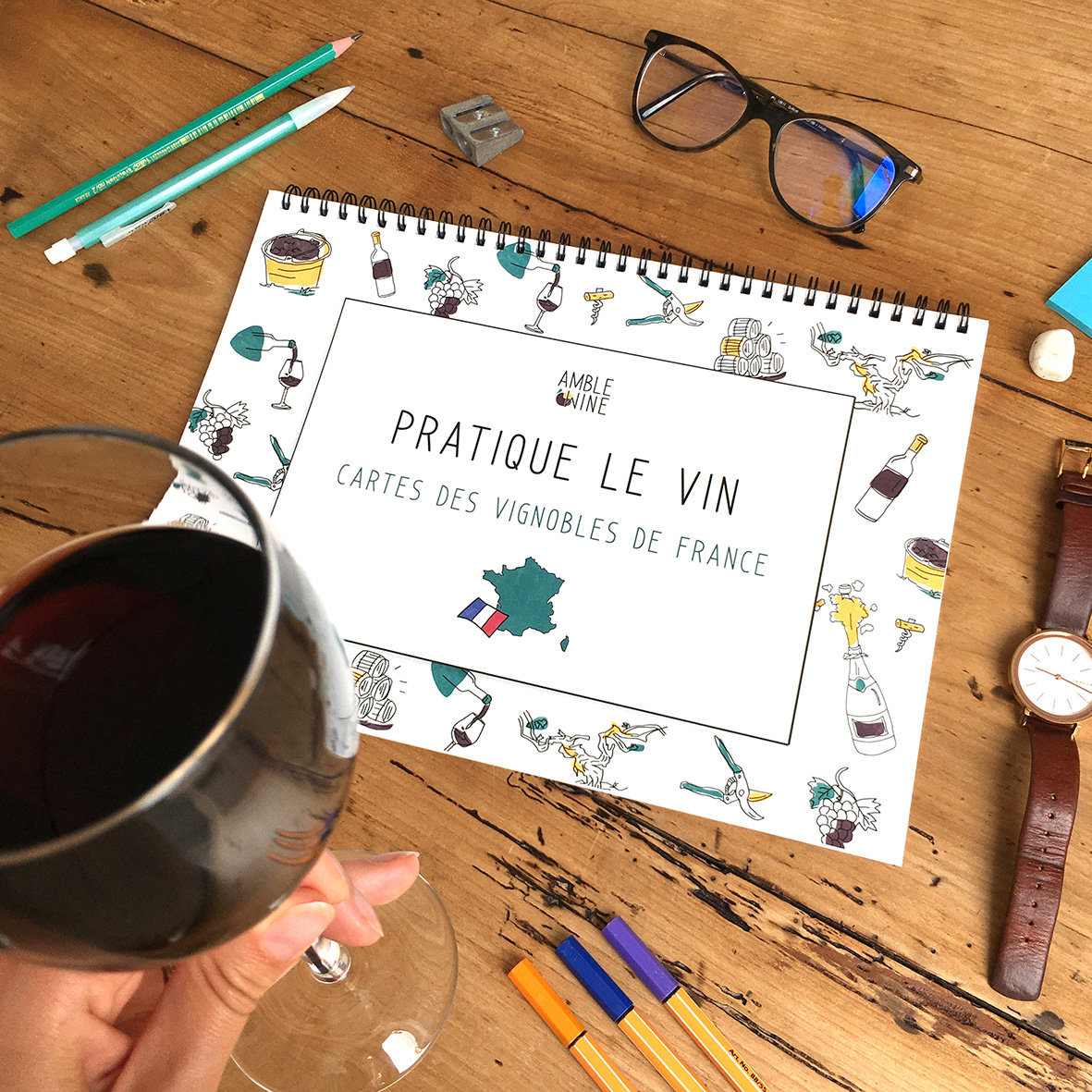 Book Pratique Le Vin Cahier Cartes des vins FRANCE