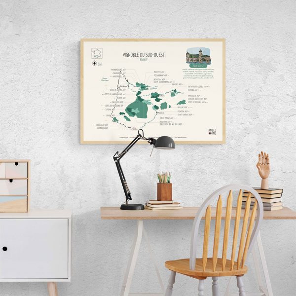 affiche vignoble du sud ouest