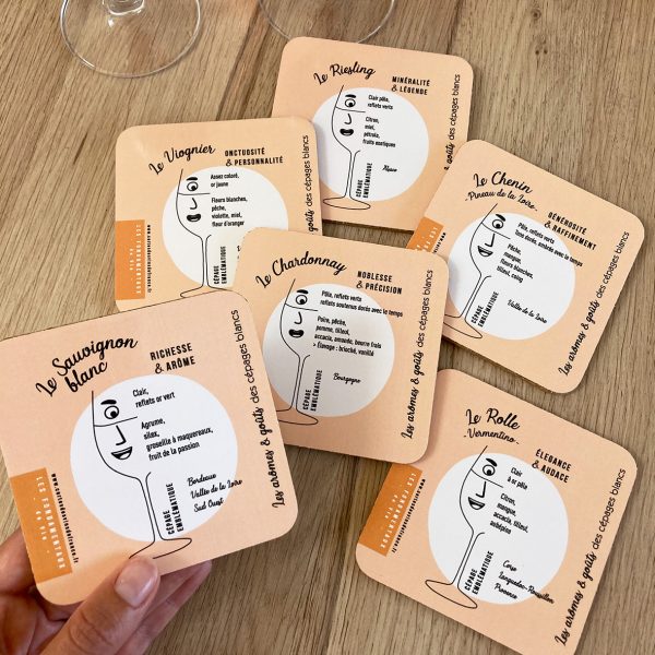 Sous-verres Arômes Vin Cépages Blancs