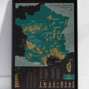 Carte des vins de France à gratter 50x70