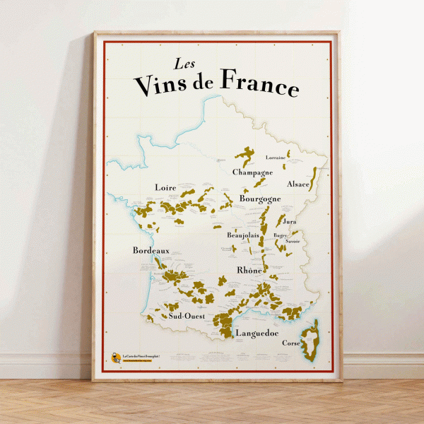 carte des vins de France à gratter