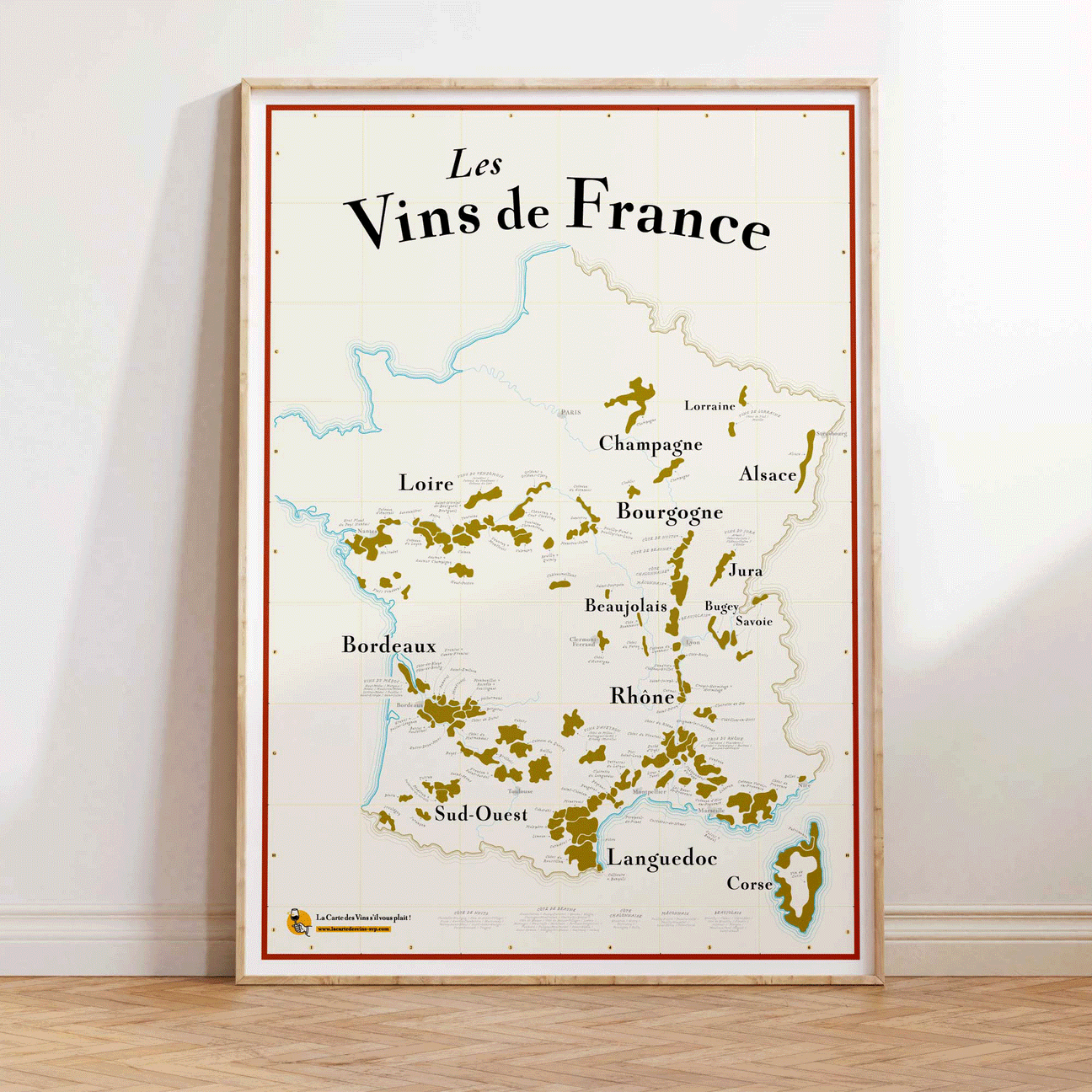 carte des vins de France à gratter