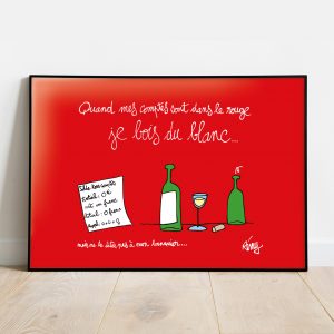 Affiche Déco 'Qui Aime Le Vin, Aime La Vie' - 50x70 Cm - Impression Française Sur Papier Art 160g