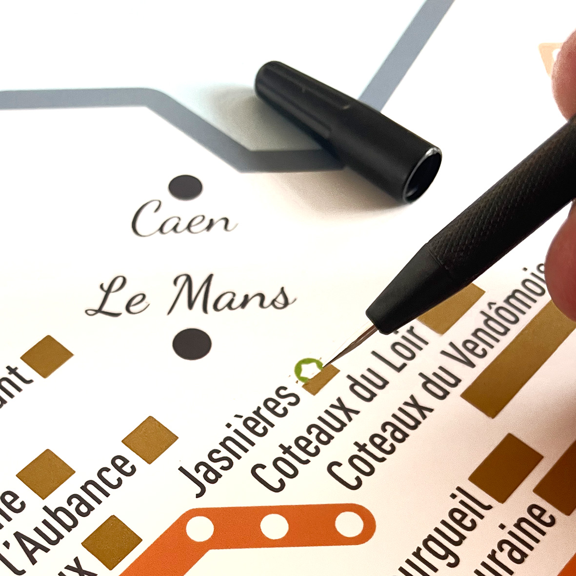 Carte à gratter des vins et des cépages de France Les Stations